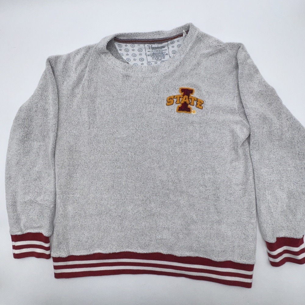 Vintage Y2K 90s Style Letterman Sweatshirt Iowa State Cyclones Embroidered XL